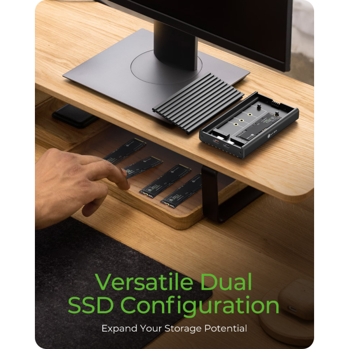 IcyBox IB-2817M-C32 ohišje za 2 M.2 NVMe z USB-C 3.2 Gen 2 priključkom - slika 4
