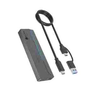 IcyBox IB-1826MCL-CU31 ohišje za M.2 NVMe/SATA SSD z vmesnikom USB-C 3.2 Gen 2 in RGB lučmi