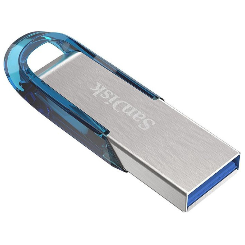 Spominski ključek 64GB USB 3.0 Sandisk Ultra Flair 150MB/s - kovinski/brez pokrovčka/moder-srebrn (SDCZ73-064G-G46B) - slika 3