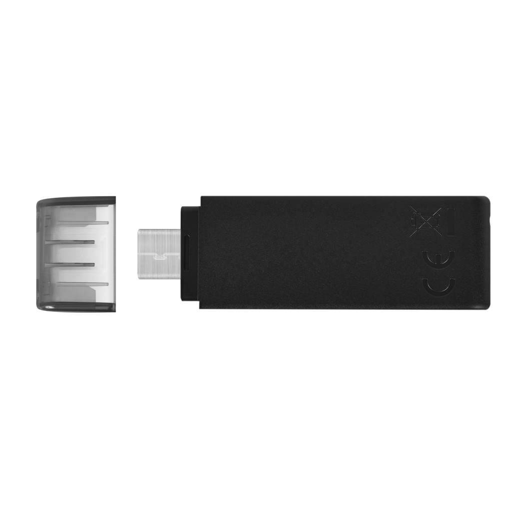 Spominski ključek 64GB USB-C Kingston DT70 - plastičen/s pokrovčkom/črn (DT70/64GB) - slika 3