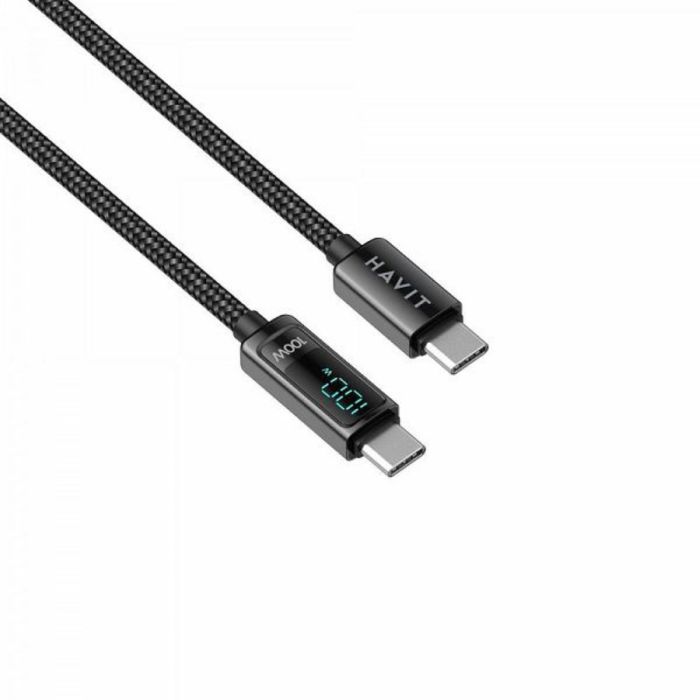 HAVIT kabel za polnjenje USB-C na USB-C z LCD 100W, 2M - slika 2