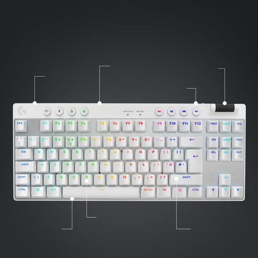 Tipkovnica Logitech G PRO X TKL Brown Tactile, Lightspeed, bela, USB, SLO g. - slika 5