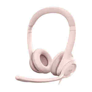 Slušalke Logitech H390, roza, USB