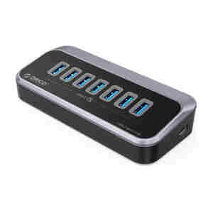 USB-C hub s 7 vhodi, 7x USB-A 3.2 Gen1, 5Gbps, črn, ORICO M3U3-7A-10