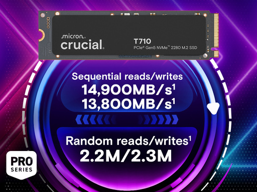 SSD 1TB M.2 80mm PCI-e 5.0 x4 NVMe, CRUCIAL T710 (CT1000T710SSD8) - slika 3