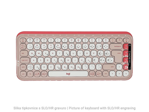 Tipkovnica Logitech Pop Icon Keys, Bluetooth, roza, SLO g. - slika 2