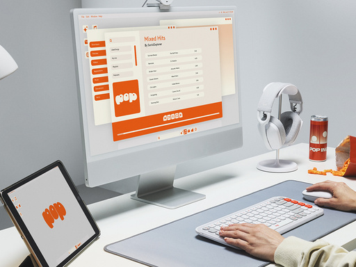 Tipkovnica in miška Logitech POP Icon Combo, Bluetooth, bela, SLO g. - slika 3