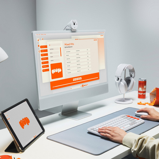 Tipkovnica Logitech Pop Icon Keys, Bluetooth, bela, SLO g. - slika 3