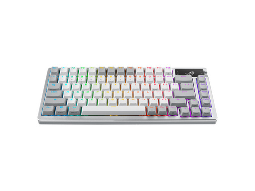 Tipkovnica ASUS ROG Azoth Wireless, ROG NX Snow, PBT, OLED, RGB, USB, US, bela - slika 3