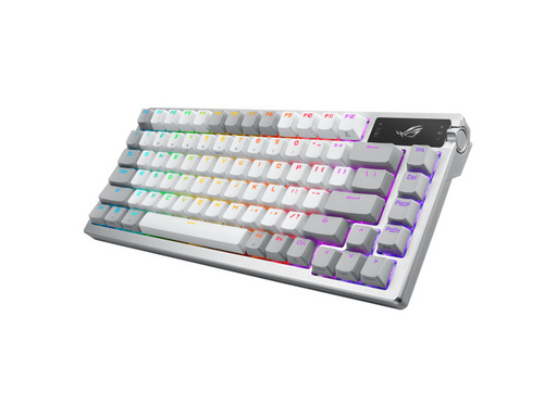 Tipkovnica ASUS ROG Azoth Wireless, ROG NX Snow, PBT, OLED, RGB, USB, US, bela - slika 5