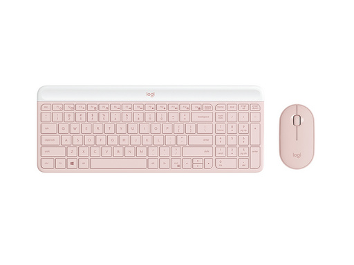 Tipkovnica in miška Logitech Slim Wireless Combo MK470, roza, SLO g.