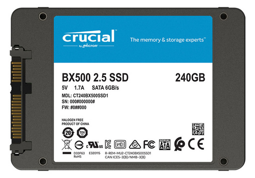 SSD 240GB 2.5" SATA3 3D TLC, 7mm, CRUCIAL BX500 (CT240BX500SSD1) - slika 2