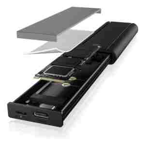 IcyBox IB-1807MT-C31 ohišje za 1x M.2 NVMe SSD z vmesnikom USB-C 3.2 in zaščito pred pisanjem
