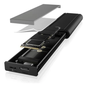 IcyBox IB-1807MT-C31 ohišje za 1x M.2 NVMe SSD z vmesnikom USB-C 3.2 in zaščito pred pisanjem