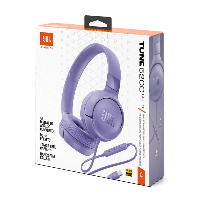 JBL Tune 520 USB-C žične slušalke, vijolične - slika 6