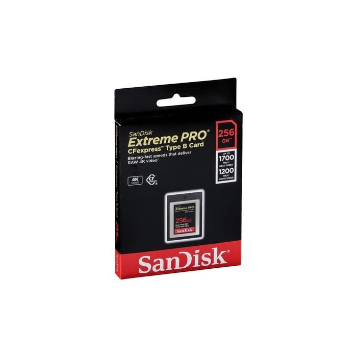 SanDisk Extreme PRO CFexpress Tip B, 256GB, 1700MB/s Branje, 1200MB/s Zapisovanje - slika 2