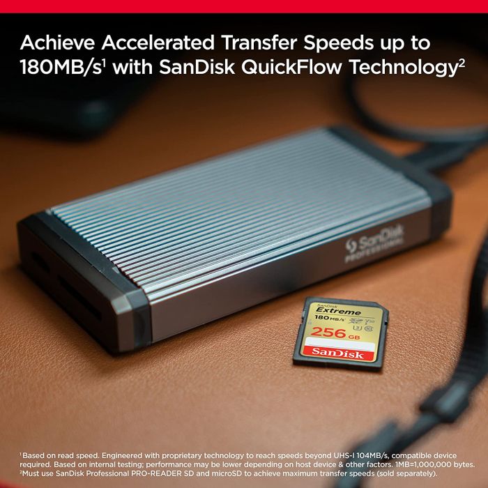 SanDisk Extreme 256GB SDXC Memory Card + 1 year RescuePRO Deluxe up to 180MB/s & 130MB/s Read/Write - slika 2
