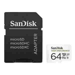 SanDisk 64GB High Endurance microSD Class 10 U3 V30 spominska kartica z adapterjem