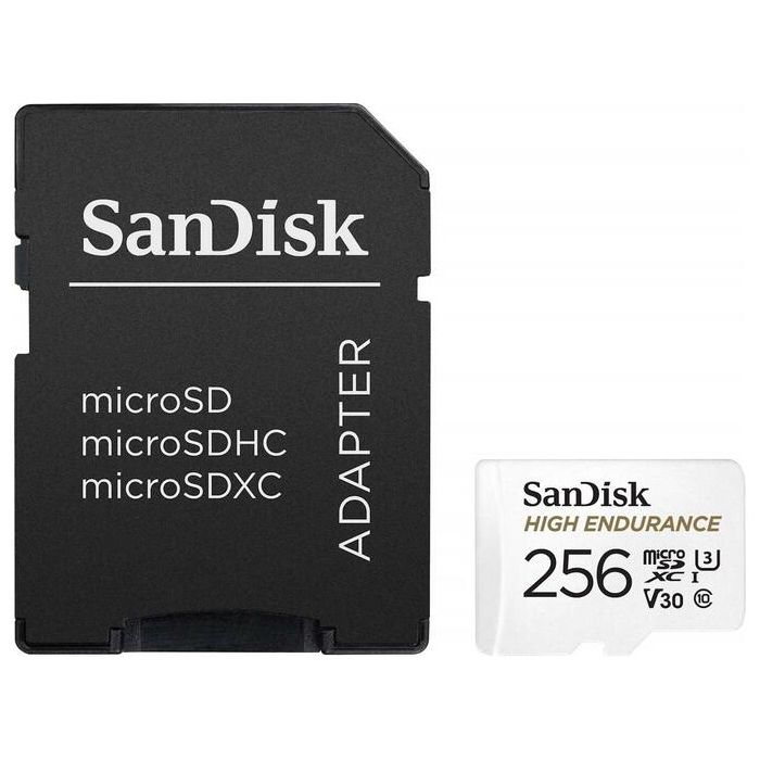 SanDisk 256GB High Endurance microSD Class 10 U3 V30 spominska kartica z adapterjem - slika 2