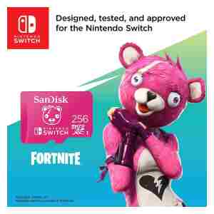 SanDisk Nintendo MicroSD UHS I Card - Fortnite Edition, Cuddle Team, 256GB