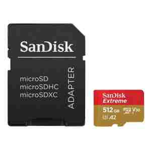 SanDisk 512GB Extreme microSDXC UHS-I spominska kartica z adapterjem