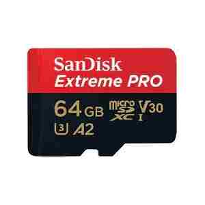 SanDisk Extreme PRO microSDXC 64GB + SD Adapter do 200MB/s & 90MB/sA2 C10 V30 UHS-I U3