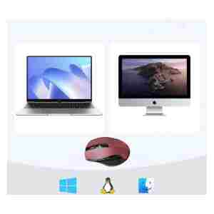 Brezžična miška UGREEN Bluetooth 5.0 in 2,4 Ghz z USB sprejemnikom - rdeča