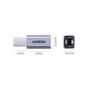 Ugreen adapter USB-C ženski na USB-B - srebrn 1kos