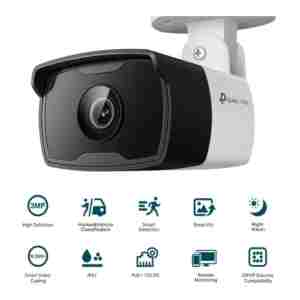 TP-LINK VIGI 3MP zunanja IR Bullet 6mm mrežna kamera (do 2304 × 1296 H.265+ 25fps)