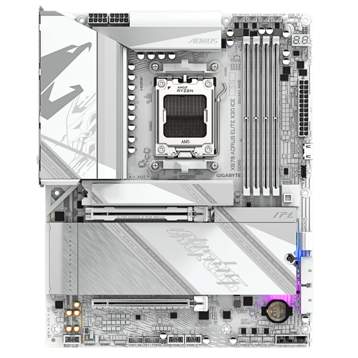GIGABYTE X870 AORUS ELITE X3D ICE, DDR5, SATA3, USB4, DP, 5GbE, WiFi 7, AM5 ATX - slika 2