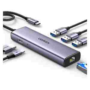 Ugreen 6-v-1 USB-C Hub (100 W PD vhod, 4K@30Hz HDMI)