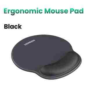 Ugreen ergonomska podloga za miško z naslonom za zapestje - črna
