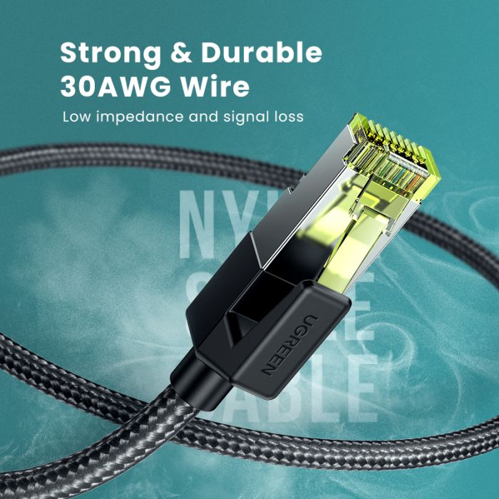 Ugreen UTP Cat7 oklopljen pleten okrogel kabel z modularnim RJ45 Ethernet priključkom 3M - slika 2