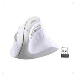 Ugreen brezžična ergonomska vertikalna miška z Bluetooth in Wi-Fi povezavo - bela