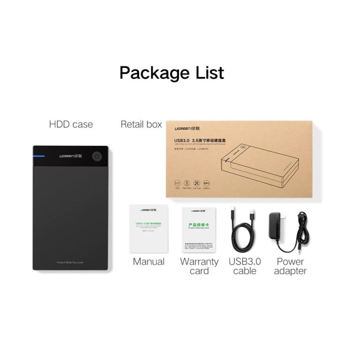Ugreen 3.5 USB 3.0 na SATA HDD ohišje za disk - box - slika 3