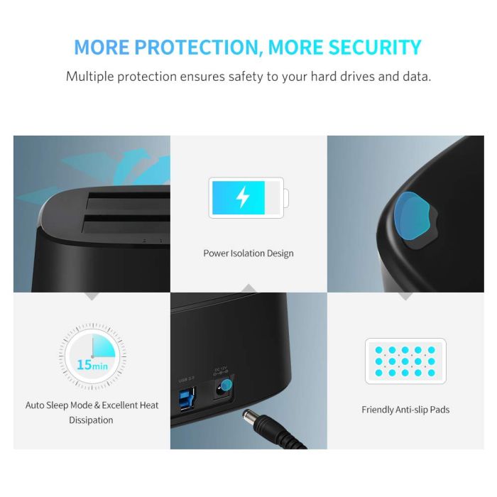 Ugreen Dvojna priključna postaja za trdi disk USB 3.0 to SATA - box - slika 5