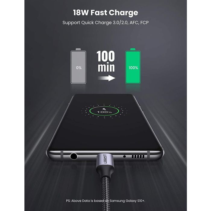 UGREEN USB A 2.0 na USB 3.0 tip C kabel 1.5m (črn) - polybag - slika 2