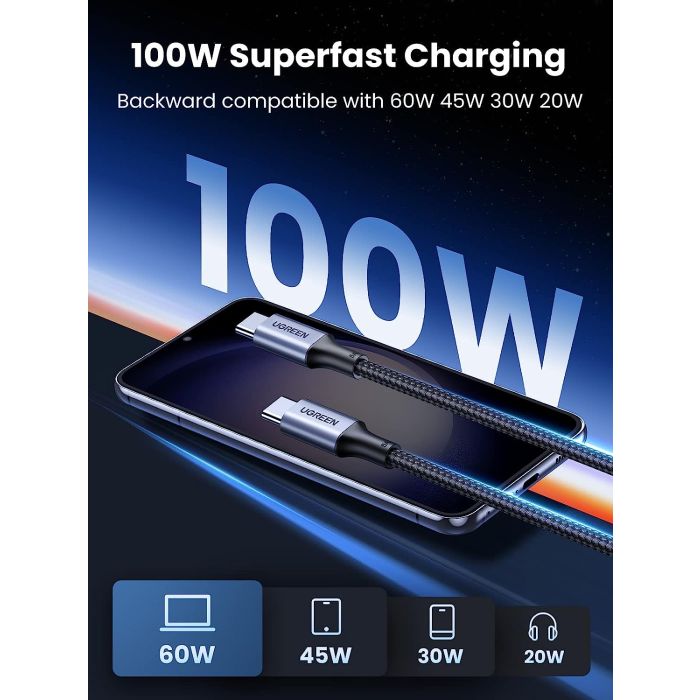 Ugreen 100W PD kabel USB-C 1m - slika 4