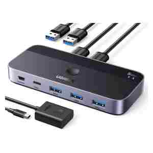 UGREEN USB 3.0 stikalo za 2 računalnika, ki si delita naprave USB C & A