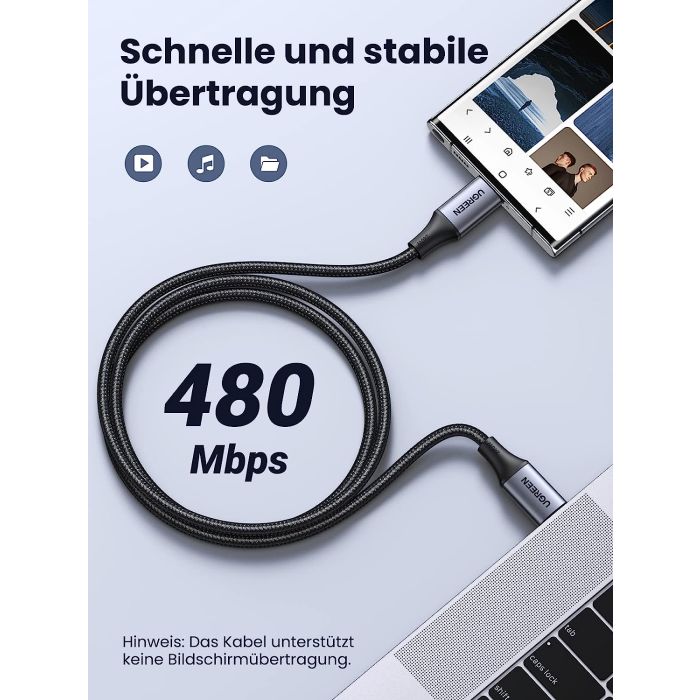 UGREEN 240W USB-C v USB-C polnilni kabel, 2M - slika 4