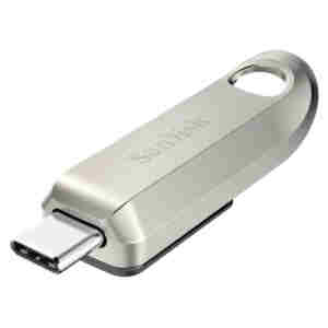 Spominski ključek 128GB USB-C Sandisk Ultra Luxe 400MB/s kovinski drsni srebrn (SDCZ75-128G-G46)