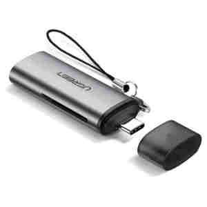 Zunanji čitalec kartic Ugreen USB-C za MS SD microSD siv (50704)