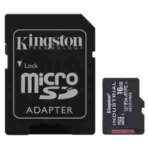 Spominska kartica SDHC-Micro 16GB Kingston - 100MB/s INDUSTRIAL C10 UHS-I, U3, V30 (SDCIT2/16GB) + adapter
