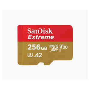 Spominska kartica microSDXC 256GB Sandisk Extreme 190MB/s/130MB/s U3 V30 UHS-I +adapter (SDSQXAV-256G-GN6MA)