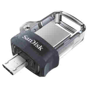 Spominski ključek 128GB USB3.0/USB-C Sandisk Ultra Dual 130MB/s kovinski-plastičen micro siv On-The-Go (SDDD3-128G-G46)