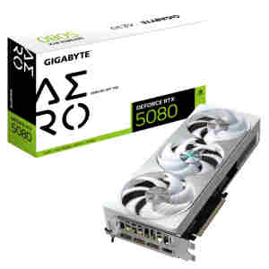 Grafična kartica nVidia RTX5080 GigaByte AERO OC SFF bela - 16GB GDDR7 (GV-N5080AERO OC-16GD)