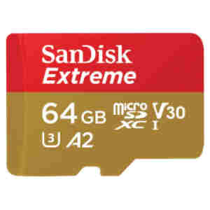 Spominska kartica microSDXC 64GB Sandisk Extreme Extreme Pro 170MB/s/170MB/s U3 V30 UHS-I +adapter (SDSQXAH-064G-GN6AA)