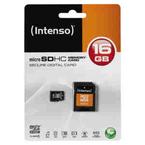 Spominska kartica SDHC-Micro 16GB Intenso 90MB/s 90MB/s U1 UHS-I (3423470) adapter