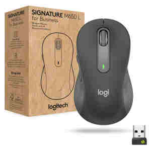 Miš brezžična + Bluetooth Logitech M650 M6 4000DPI Signature velikost L grafitna for Business (910-006348)
