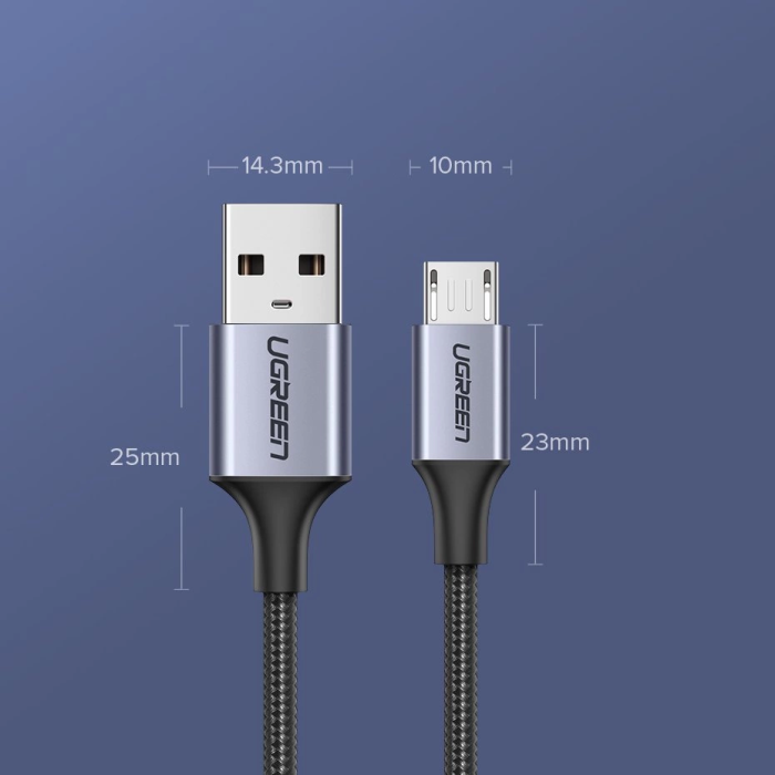Ugreen USB-A na micro USB 2.4A kabel - 2m - slika 3